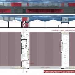 Conceria Thule. Piante, prospetti e sezioni