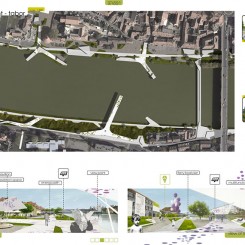 Riqualificazione dell'argine del fiume Drava (Maribor), tavola di progetto