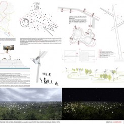 Concorso per un museo all'aperto sul Carso Goriziano (Monte San Michele), tavola di progetto