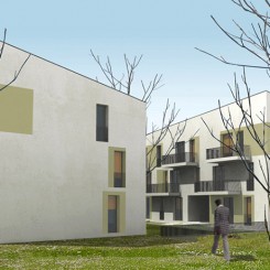 Progetto per due edifici ecosostenibili (Foligno), rendering