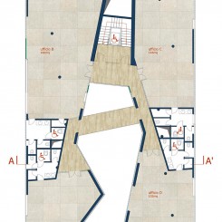 Progetto di edifici ad uso residenziale e terziario (Brescia), pianta