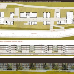 Progetto per residenze universitarie (Perugia), tavola di progetto
