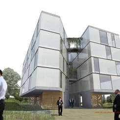 Progetto di edifici ad uso residenziale e terziario (Brescia), rendering