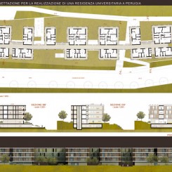 Progetto per residenze universitarie (Perugia), tavola di progetto