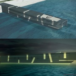 Pier Museum in South Beach (Miami), simulazioni luce diurna e notturna