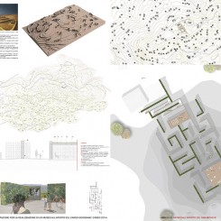 Concorso per un museo all'aperto sul Carso Goriziano (Monte San Michele), tavola di progetto