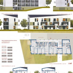 Progetto per due edifici ecosostenibili (Foligno), tavola di progetto