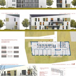 Progetto per due edifici ecosostenibili (Foligno), tavola di progetto