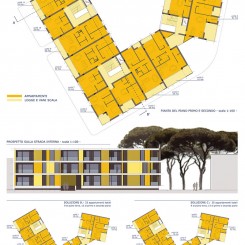 Progetto per edificio residenziale (Grosseto), tavola di progetto