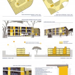 Progetto per edificio residenziale (Grosseto), tavola di progetto