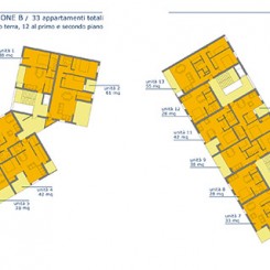 Progetto per edificio residenziale (Grosseto), piante